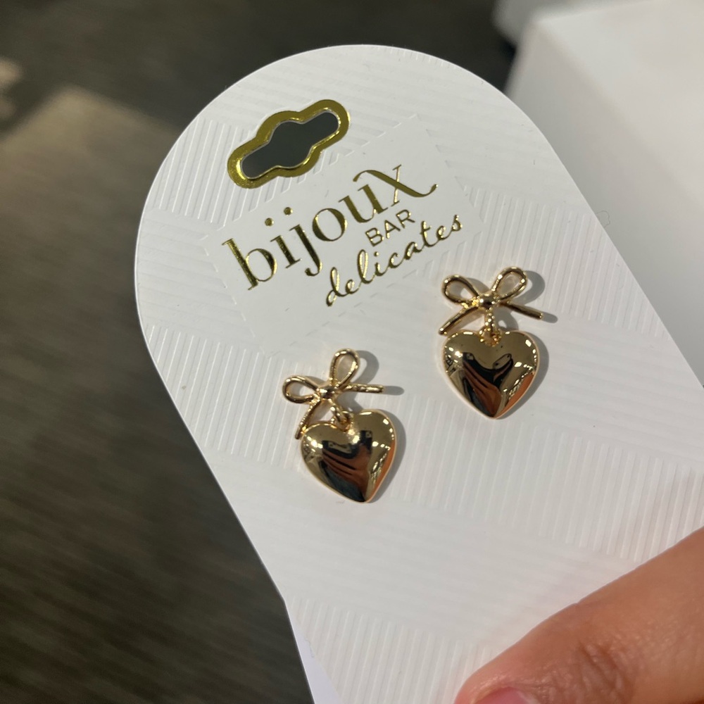 Gold heart shaped earrings